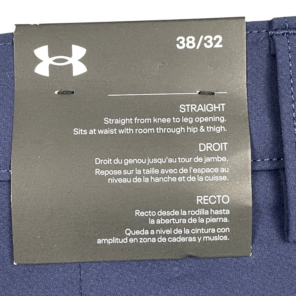NWT Under Armour 38x32 Matchplay Performance Golf Pants Navy Blue Straight Leg